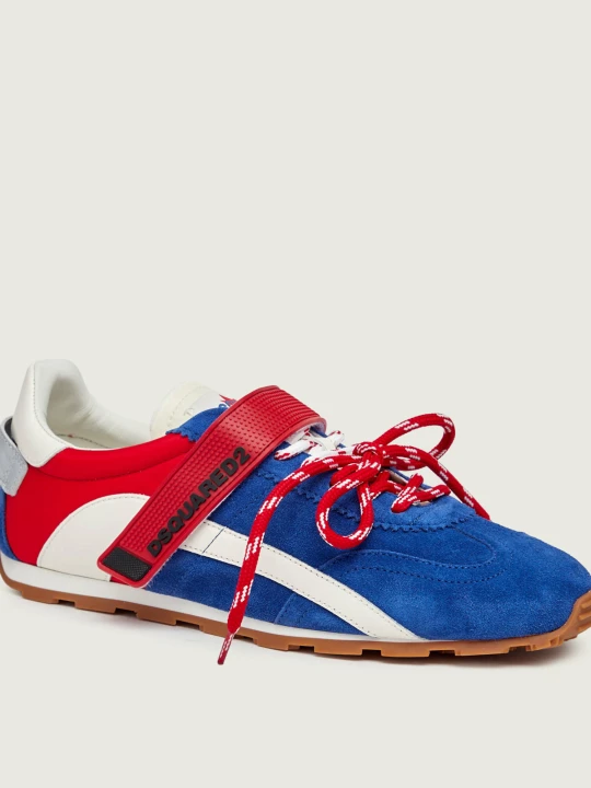 Zdjęcie produktu Dsquared2 Skórzane sneakersy DC-642 | zamsz | z dodatkiem skóry chabrowy