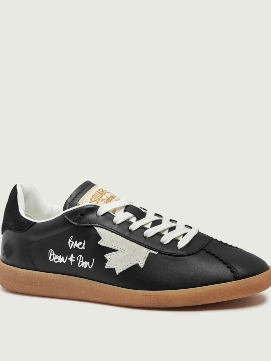 Zdjęcie produktu Dsquared2 Skórzane sneakersy Rebel | zamsz czarny
