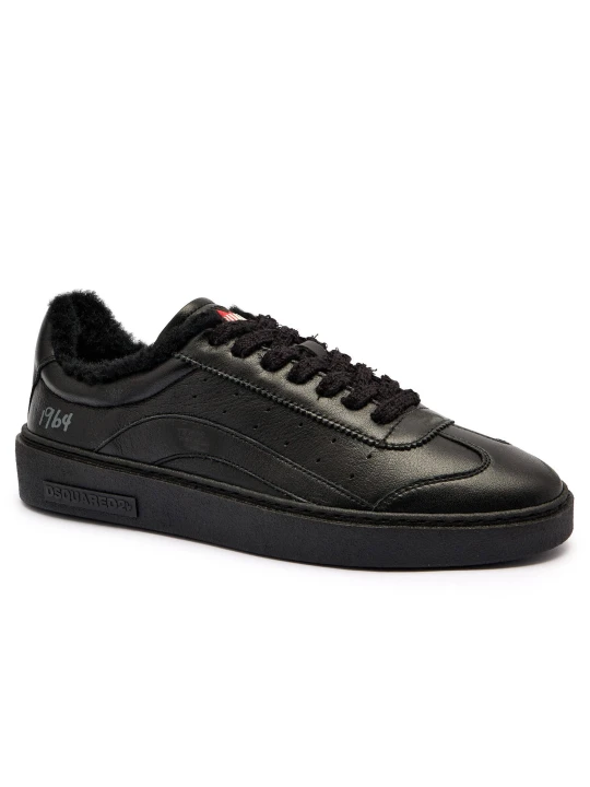 Zdjęcie produktu Dsquared2 Skórzane sneakersy Rider | shearling czarny