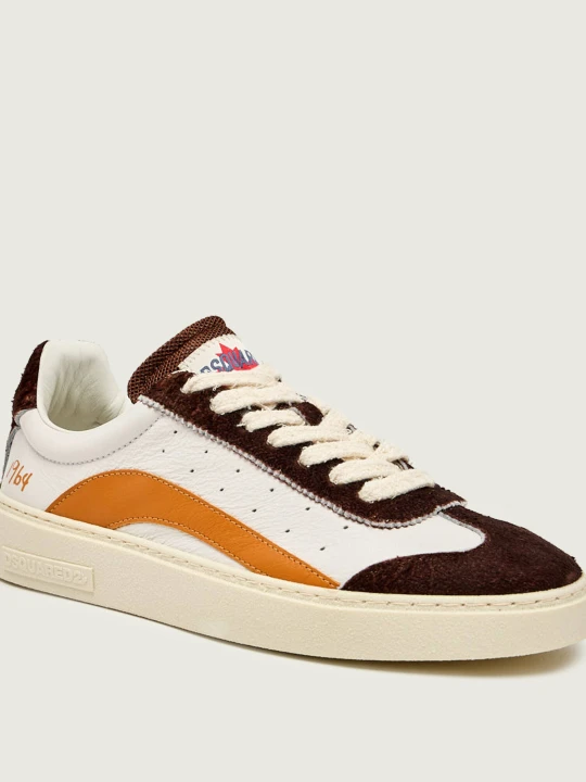 Zdjęcie produktu Dsquared2 Skórzane sneakersy Rider | zamsz biały