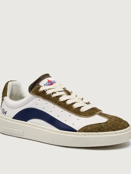 Zdjęcie produktu Dsquared2 Skórzane sneakersy Rider | zamsz biały