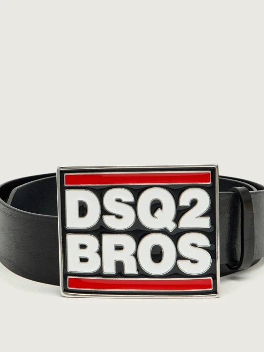 Zdjęcie produktu Dsquared2 Skórzany pasek Plaque czarny