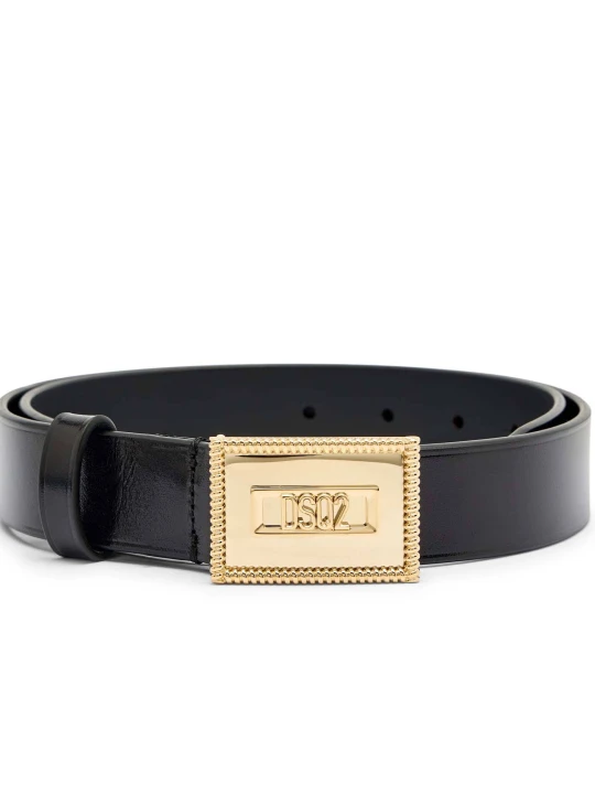 Zdjęcie produktu Dsquared2 Skórzany pasek Plaque czarny