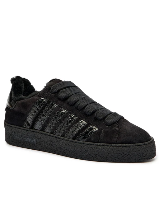 Zdjęcie produktu Dsquared2 Sneakersy | shearling | zamsz czarny