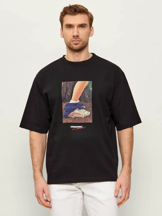 Zdjęcie produktu Dsquared2 T-shirt | Dsquared2 x Felix Chesher | Loose fit czarny