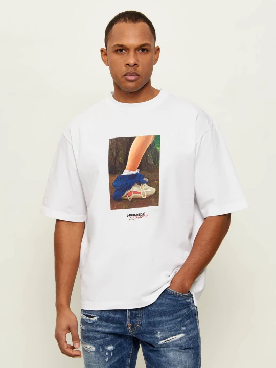 Zdjęcie produktu Dsquared2 T-shirt | Dsquared2 x Felix Chesher | Loose fit biały