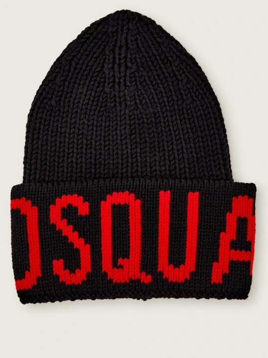Zdjęcie produktu Dsquared2 Wełniana czapka czarny