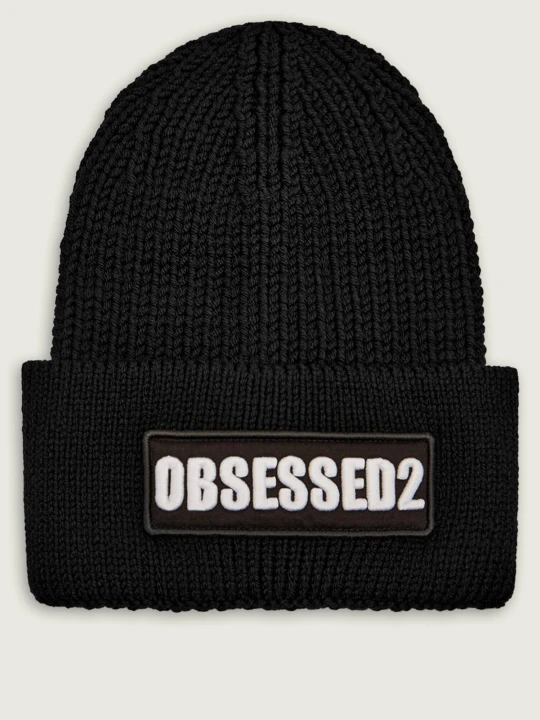 Zdjęcie produktu Dsquared2 Wełniana czapka Obsessed2 czarny