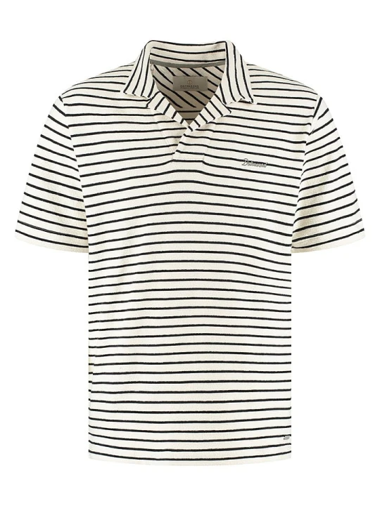 Zdjęcie produktu DSTREZZED Koszulka polo w kolorze kremowo-czarnym rozmiar: XL