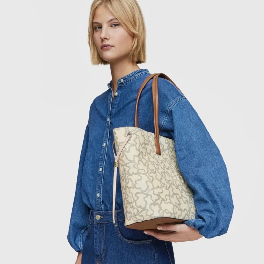 Zdjęcie produktu Duża Beżowa Torba Z Rączkami Kaos Icon - Tous