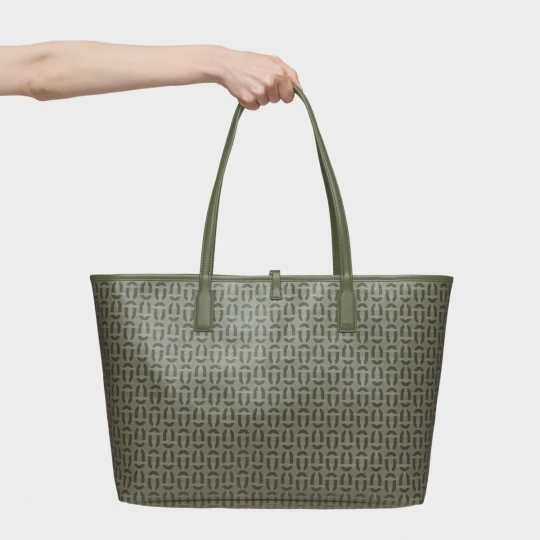 Zdjęcie produktu Duża Khaki Dwustronna Torba Z Rączkami Tous Double Way Manifesto - Tous