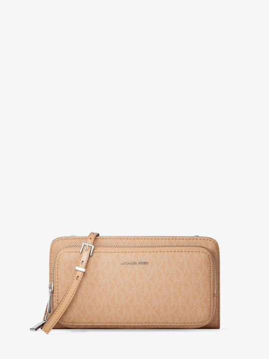 Zdjęcie produktu Duża podróżna torebka do przewieszenia przez ramię z charakterystycznym logo z kolekcji podróżnej Jet Set Michael Kors ORZECHOWY (Brązowy)