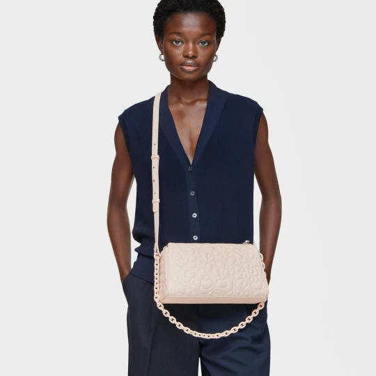 Zdjęcie produktu Duża Skórzana Beżowa Torebka Przez Ramię Tous Greta - Tous