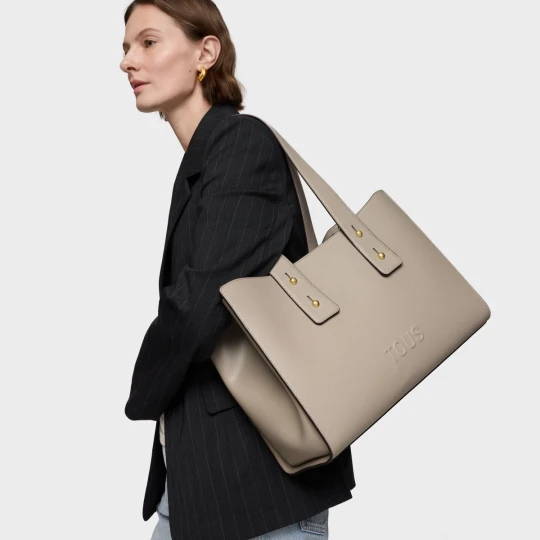 Zdjęcie produktu Duża Szarobrązowa Torba Typu City Tous Back To Basics - Tous TAUPE