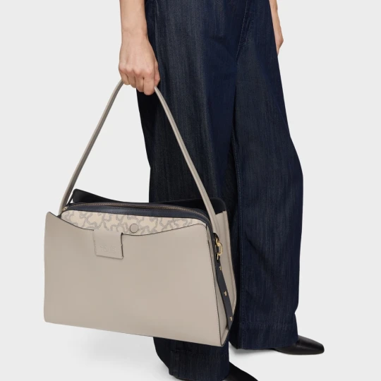Zdjęcie produktu Duża Szarobrązowa Torba Typu City Tous Kaos Icon - Tous TAUPE