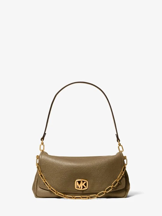 Zdjęcie produktu Duża teksturowana skórzana torebka na ramię Bryant z odpinanym paskiem Michael Kors LODEN (Zielony)