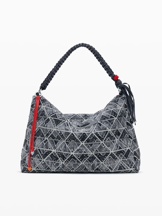Zdjęcie produktu Duża torba denim w zygzak Desigual niebieski