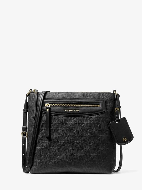 Zdjęcie produktu Duża torba do przewieszenia przez ramię Jet Set ze skóry z wytłoczonym logo Michael Kors CZARNY (Czarny)