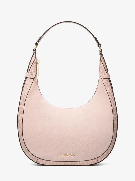 Zdjęcie produktu Duża torba na ramię Preston w kształcie półksiężyca z charakterystycznym logo Michael Kors ŁAGODNY RÓŻ (Różowy)