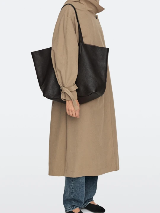 Zdjęcie produktu Duża Torba Shopper Ze Skóry Nappa - Brązowy - Massimo Dutti - Female