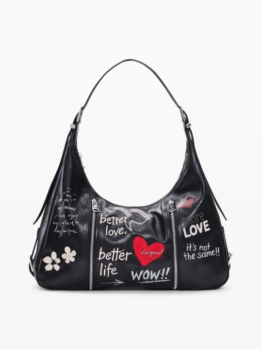 Zdjęcie produktu Duża torba z napisem Desigual czarny