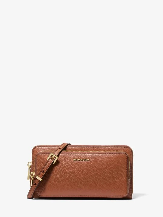 Zdjęcie produktu Duża torebka do przewieszenia przez ramię Jet Set z przepinanym paskiem z groszkowej skóry Michael Kors BRĄZOWY (Brązowy)