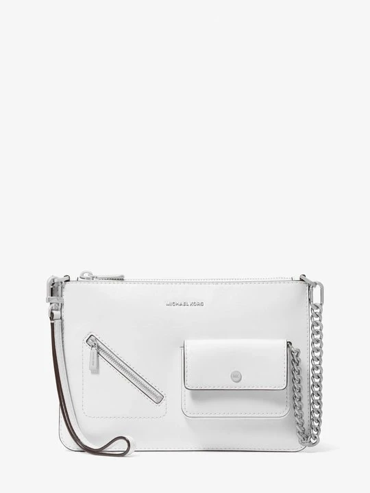 Zdjęcie produktu Duża torebka na nadgarstek Jet Set z zapięciem na zamek i odpinanym paskiem Michael Kors OPTYCZNA BIEL (Biały)