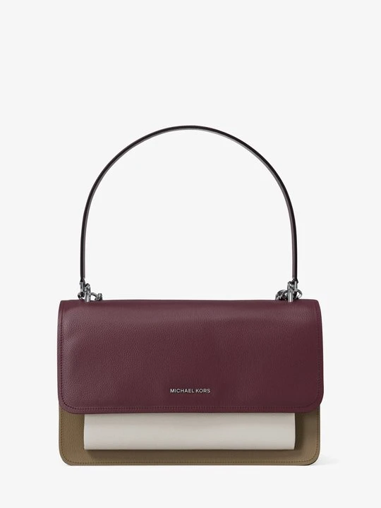 Zdjęcie produktu Duża torebka na ramię Claire ze skóry groszkowej z blokami kolorów Michael Kors