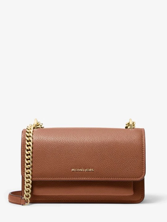 Zdjęcie produktu Duża torebka na ramię Claire ze skóry groszkowej z odpinanym paskiem Michael Kors BRĄZOWY (Brązowy)