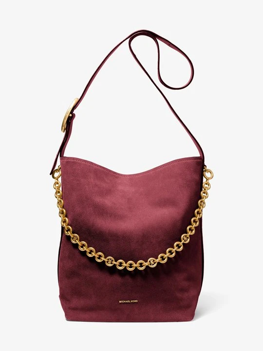 Zdjęcie produktu Duża zamszowa torba tote Nolita Michael Kors CIEMNOCZERWONY (Czerwony)
