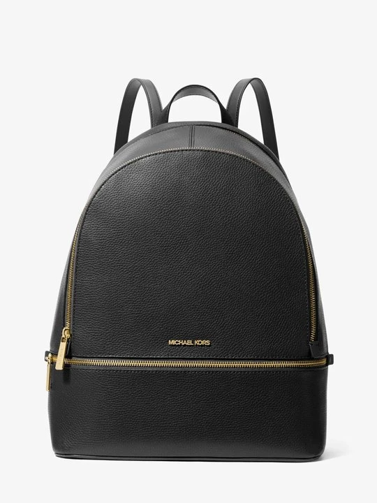 Zdjęcie produktu Duży plecak Rhea ze skóry groszkowej Michael Kors CZARNY (Czarny)