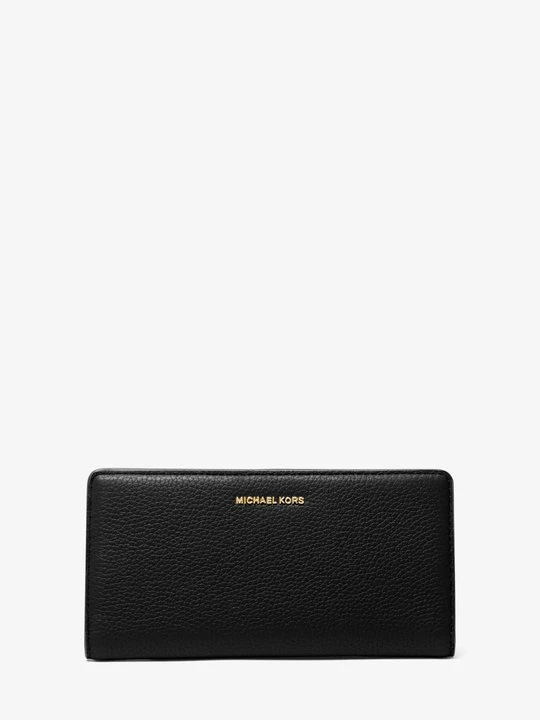 Zdjęcie produktu Duży portfel Bryant ze skóry groszkowej z zapięciem na zatrzask z przodu Michael Kors CZARNY (Czarny)