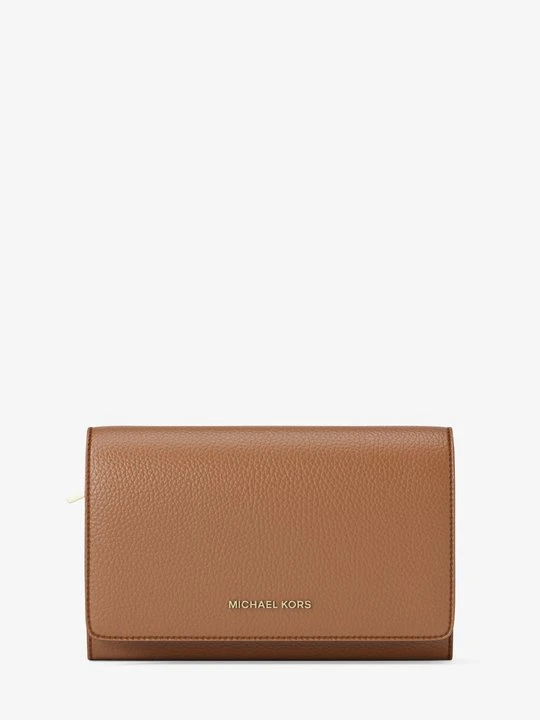 Zdjęcie produktu Duży portfel Jet Set ze skóry groszkowej Michael Kors BRĄZOWY (Brązowy)