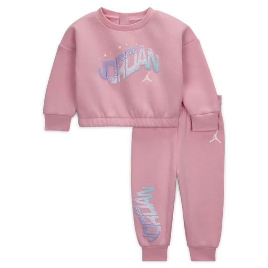 Zdjęcie produktu Dwuczęściowy dzianinowy zestaw dla niemowląt Jordan Jumpman Club (3–6 M) - Różowy