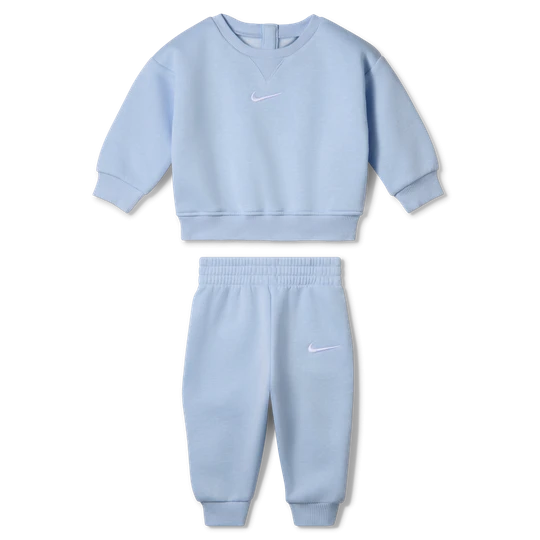 Zdjęcie produktu Dwuczęściowy dzianinowy zestaw z bluzą dla niemowląt (0–9 M) Nike Essential - Niebieski