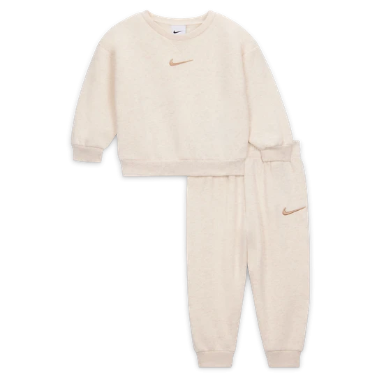 Zdjęcie produktu Dwuczęściowy dzianinowy zestaw z bluzą dla niemowląt (12–24 M) Nike Essential - Brązowy