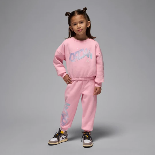 Zdjęcie produktu Dwuczęściowy zestaw dla małych dzieci Bubble Fleece Jordan Jumpman Club - Różowy