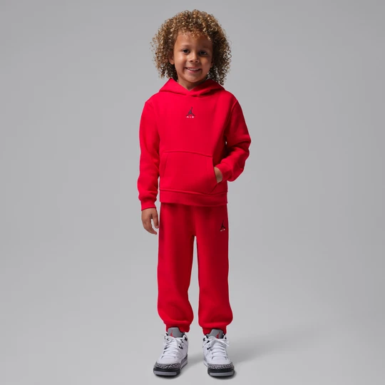 Zdjęcie produktu Dwuczęściowy zestaw z bluzą z kapturem dla maluchów Jordan Brooklyn Fleece - Czerwony