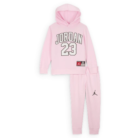 Zdjęcie produktu Dwuczęściowy zestaw z bluzą z kapturem dla małych dzieci Jordan Jersey Pack - Różowy
