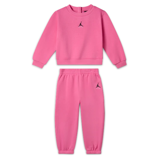 Zdjęcie produktu Dwuczęściowy zestaw z bluzą z okrągłym dekoltem dla niemowląt Jordan Brooklyn Fleece (12–24 M) - Różowy