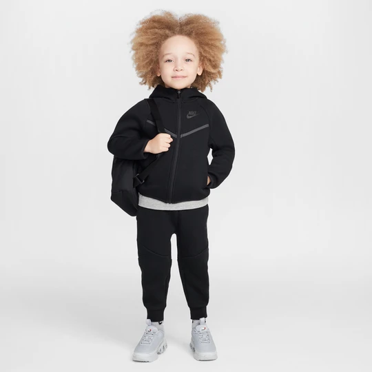 Zdjęcie produktu Dwuczęściowy zestaw z bluzą z zamkiem na całej długości dla maluchów Tech Fleece Nike - Czerń