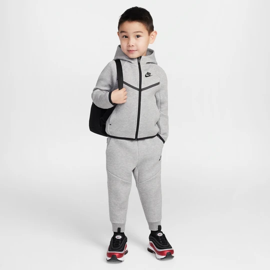 Zdjęcie produktu Dwuczęściowy zestaw z bluzą z zamkiem na całej długości dla maluchów Tech Fleece Nike - Szary