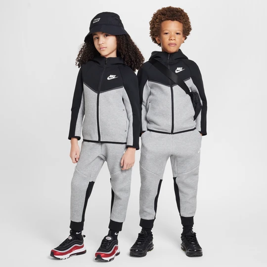 Zdjęcie produktu Dwuczęściowy zestaw z bluzą z zamkiem na całej długości dla małych dzieci Tech Fleece Nike - Szary