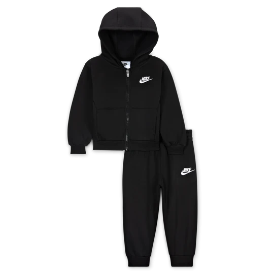 Zdjęcie produktu Dwuczęściowy zestaw z bluzą z zamkiem na całej długości dla niemowląt Club Nike (12–24 M) - Czerń