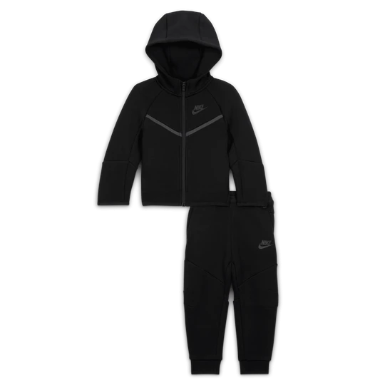 Zdjęcie produktu Dwuczęściowy zestaw z bluzą z zamkiem na całej długości dla niemowląt (12–24 M) Nike Tech Fleece - Czerń
