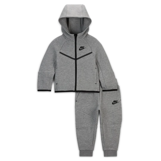 Zdjęcie produktu Dwuczęściowy zestaw z bluzą z zamkiem na całej długości dla niemowląt (12–24 M) Nike Tech Fleece - Szary