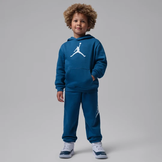 Zdjęcie produktu Dwuczęściowy zestaw z dzianinową bluzą z kapturem dla małych dzieci Jordan Jumbo Jumpman - Niebieski
