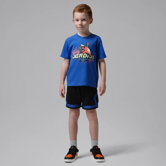Zdjęcie produktu Dwuczęściowy zestaw ze spodenkami dla małych dzieci Jordan Super Splash - Niebieski