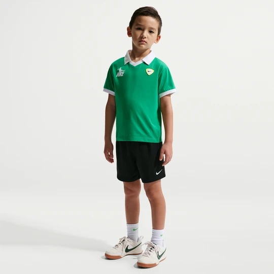 Zdjęcie produktu Dwuczęściowy zestaw ze spodenkami z dzianiny dresowej dla małych dzieci Nike Goal Mode - Czerń