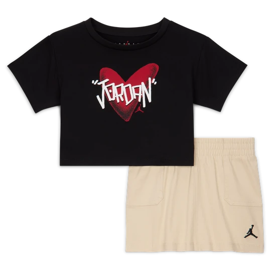 Zdjęcie produktu Dwuczęściowy zestaw ze spódnicą dla niemowląt Jordan I Heart - Brązowy